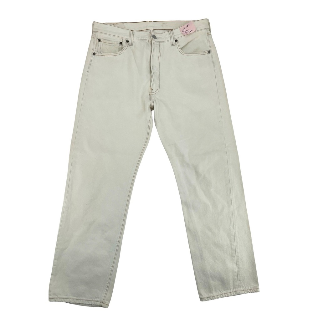 Levi's Men's Jeans 501 Original Fit Off White Cotton Denim 32x29